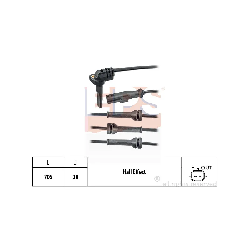 Capteur, vitesse de roue EPS 1.960.102