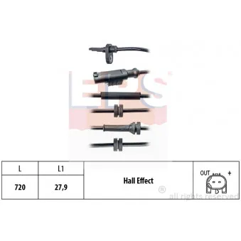 Capteur, vitesse de roue EPS