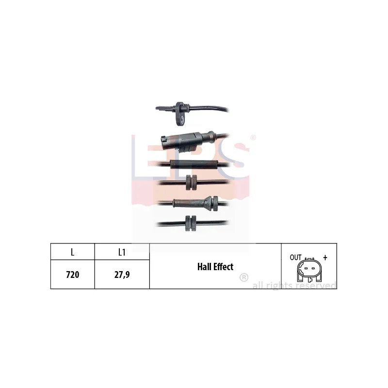 Capteur, vitesse de roue EPS 1.960.139