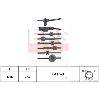 Capteur, vitesse de roue EPS