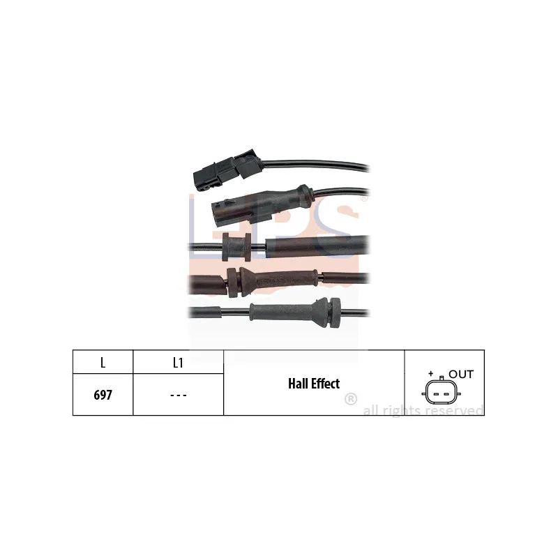 Capteur, vitesse de roue EPS 1.960.147