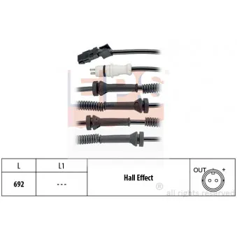 Capteur, vitesse de roue EPS 1.960.149