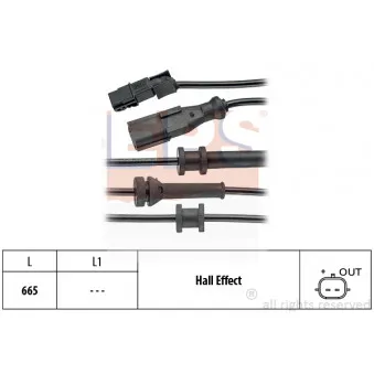 Capteur, vitesse de roue EPS 1.960.154