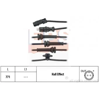 Capteur, vitesse de roue EPS 1.960.156