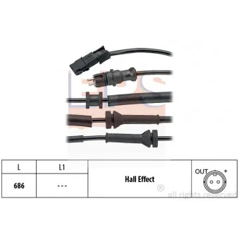 Capteur, vitesse de roue EPS 1.960.157
