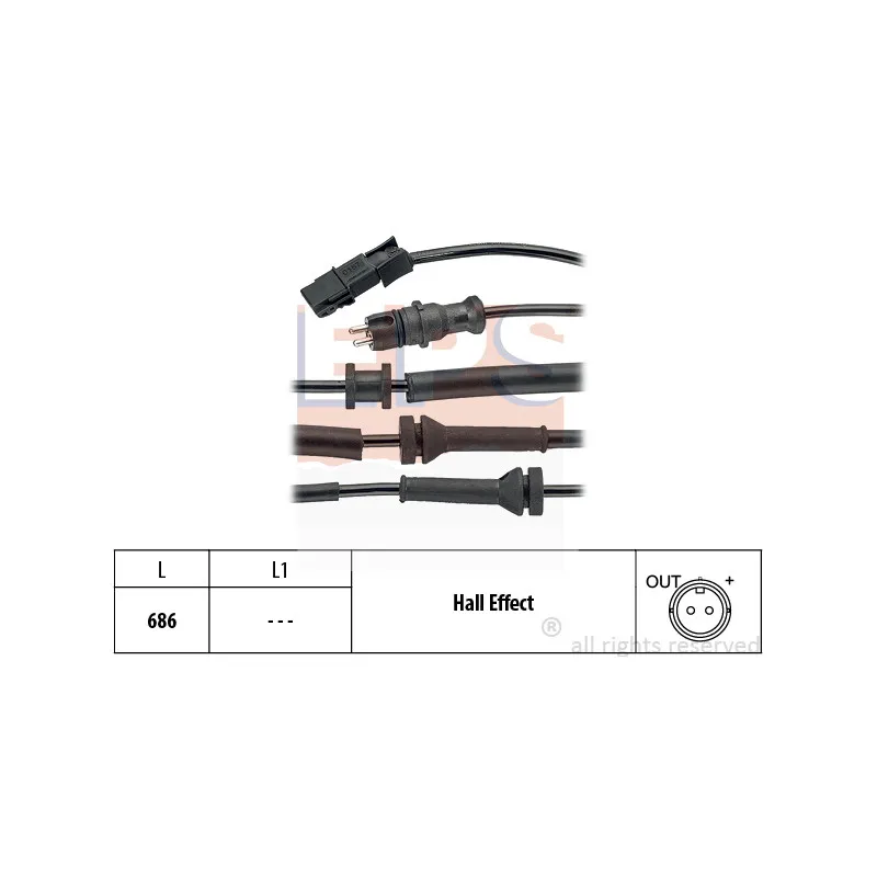 Capteur, vitesse de roue EPS 1.960.157