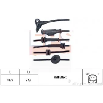 Capteur, vitesse de roue EPS 1.960.164