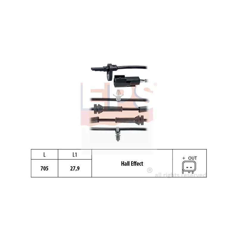 Capteur, vitesse de roue EPS 1.960.212