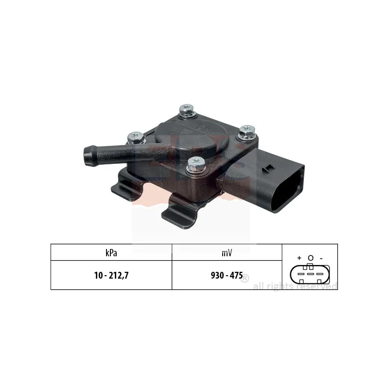 Capteur, pression des gaz échappement EPS 1.993.312