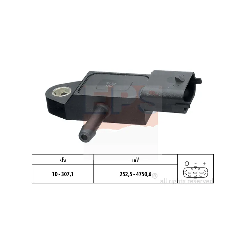 Capteur, pression des gaz échappement EPS 1.993.348