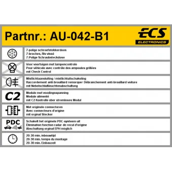 Kit électrique, dispositif d'attelage ECS AU-042-B1