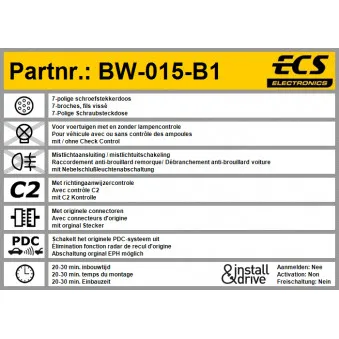 Kit électrique, dispositif d'attelage ECS BW-015-B1