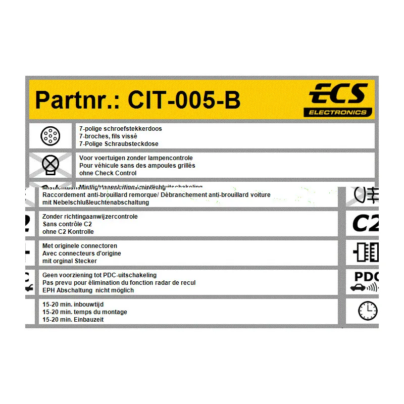 Kit électrique, dispositif d'attelage ECS CIT-005-B