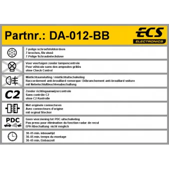 Kit électrique, dispositif d'attelage ECS DA-012-BB