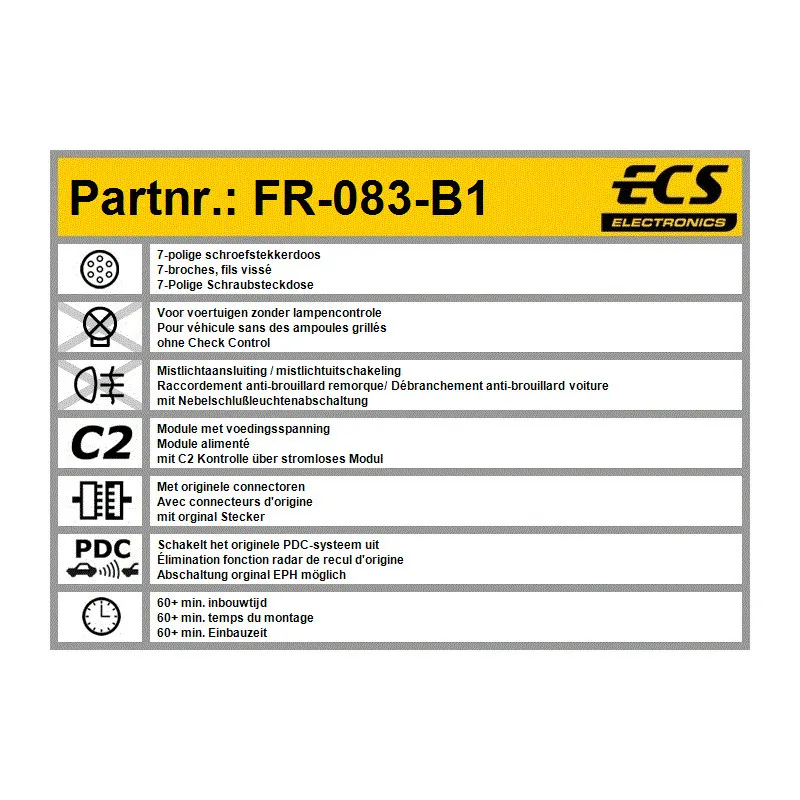 Kit électrique, dispositif d'attelage ECS FR-083-B1
