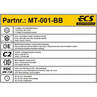Kit électrique, dispositif d'attelage ECS MT-001-BB