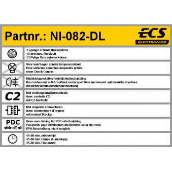 Kit électrique, dispositif d'attelage ECS NI-082-DL