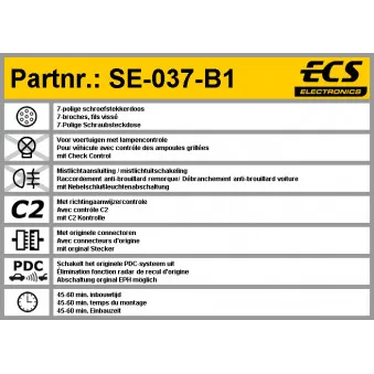 Kit électrique, dispositif d'attelage ECS SE-037-B1