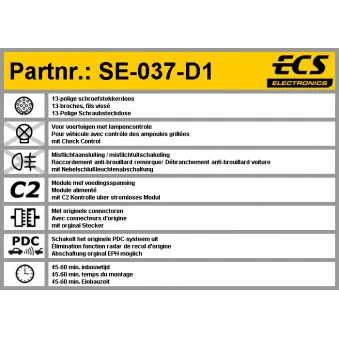 Kit électrique, dispositif d'attelage ECS SE-037-D1