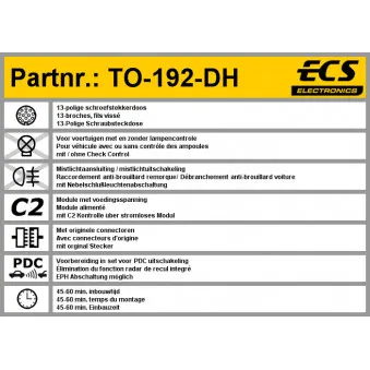 Kit électrique, dispositif d'attelage ECS TO-192-DH