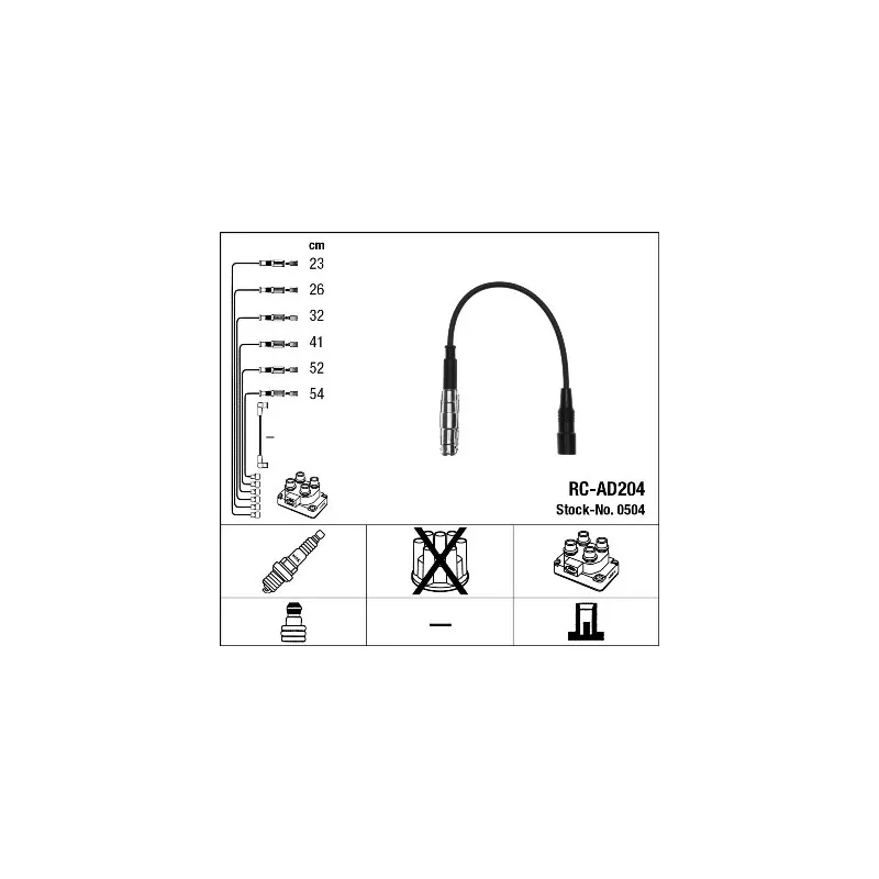 Kit de câbles d'allumage NGK 0504