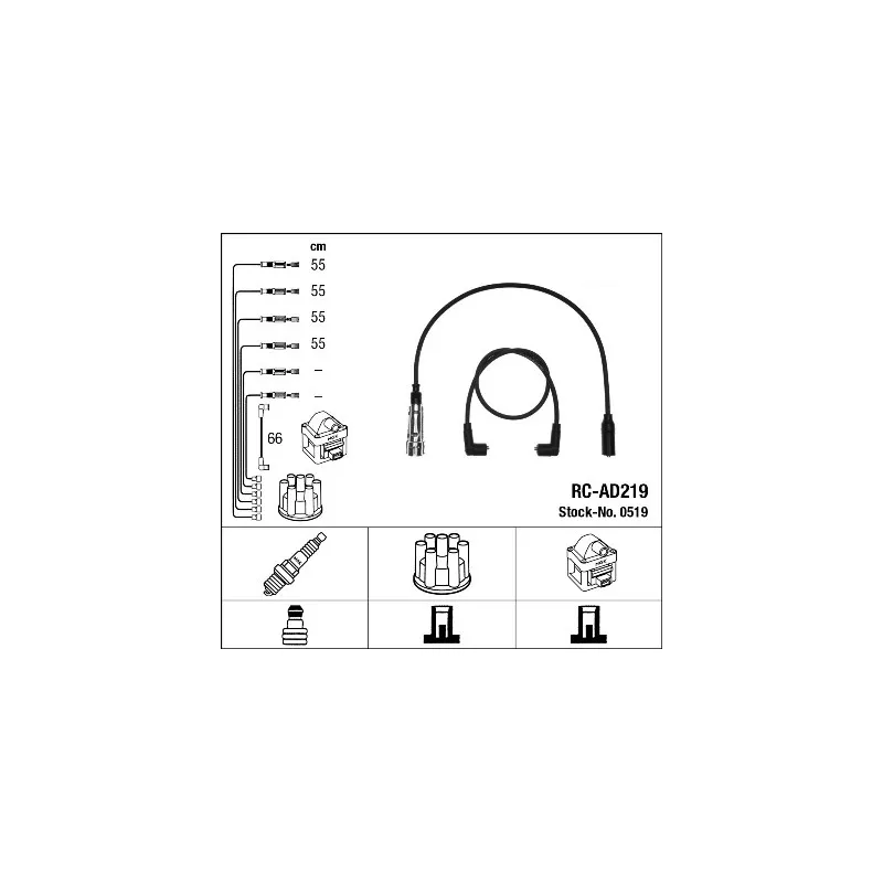 Kit de câbles d'allumage NGK 0519