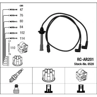 Kit de câbles d'allumage NGK 0520