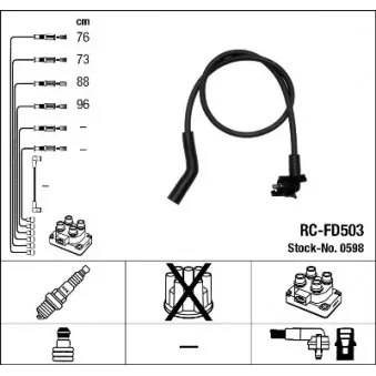 Kit de câbles d'allumage NGK 0598