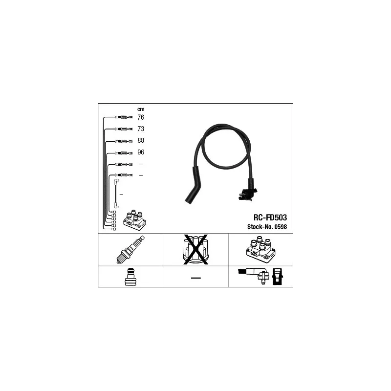 Kit de câbles d'allumage NGK 0598