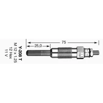 Bougie de préchauffage NGK 1250