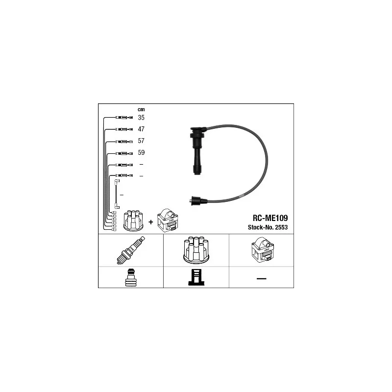Kit de câbles d'allumage NGK 2553
