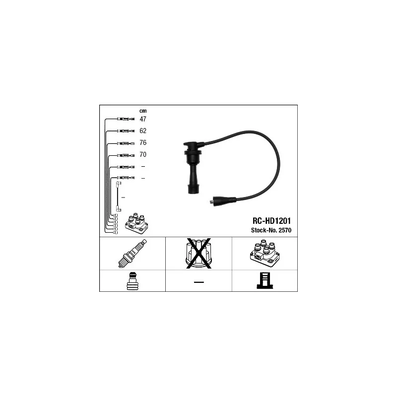 Kit de câbles d'allumage NGK 2570