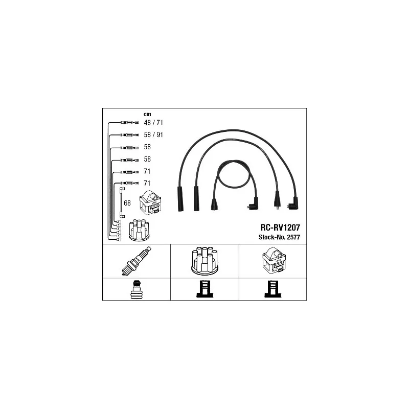 Kit de câbles d'allumage NGK 2577