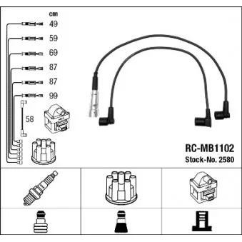 Kit de câbles d'allumage NGK 2580