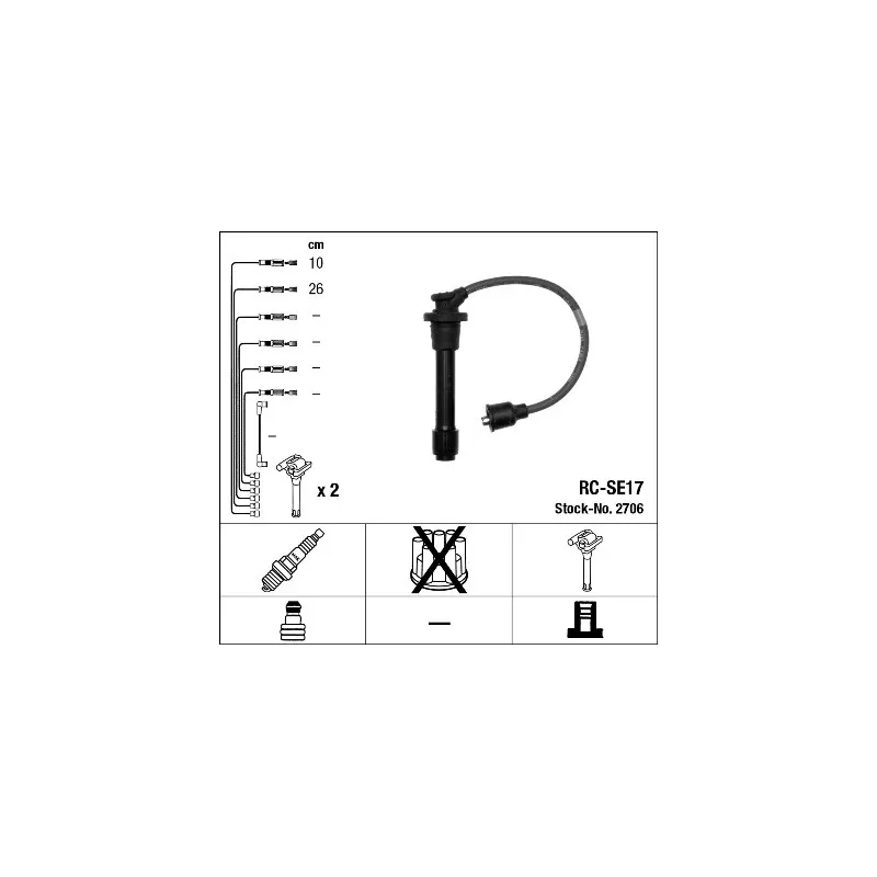 Kit de câbles d'allumage NGK 2706