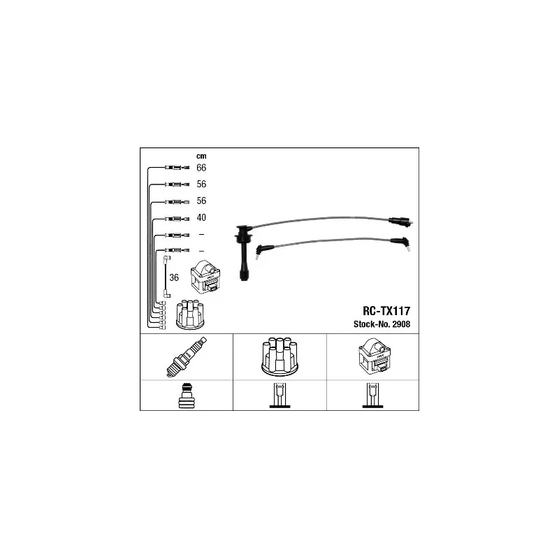 Kit de câbles d'allumage NGK 2908