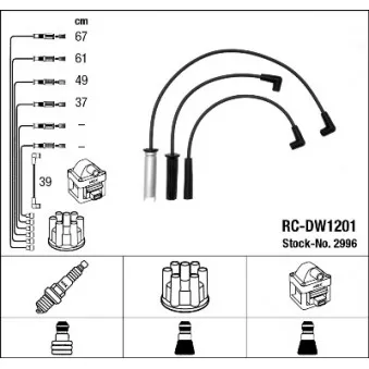 Kit de câbles d'allumage NGK 2996