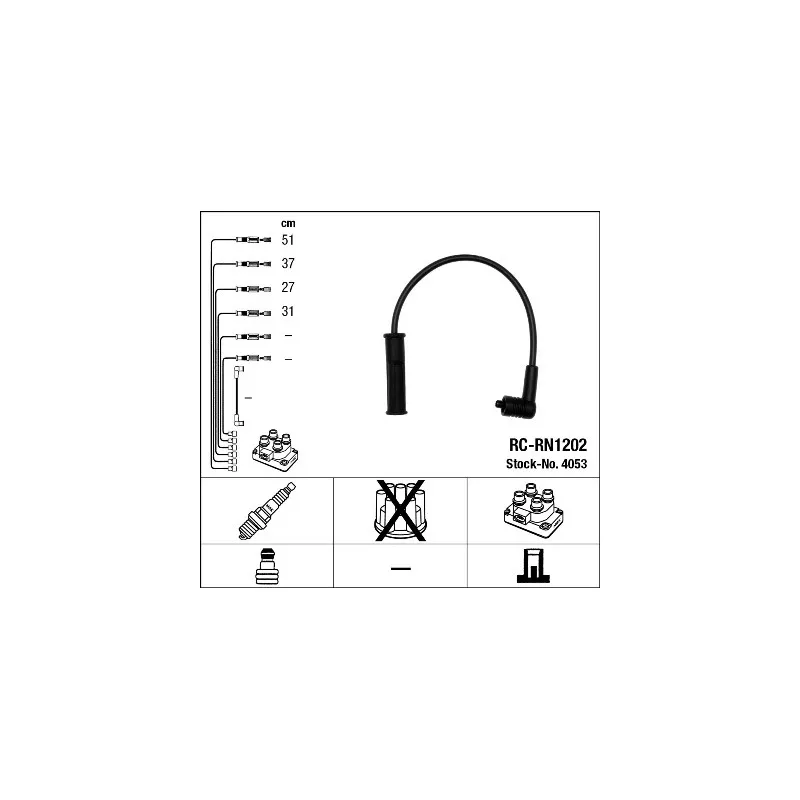 Kit de câbles d'allumage NGK 4053