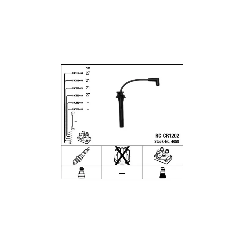 Kit de câbles d'allumage NGK 4058