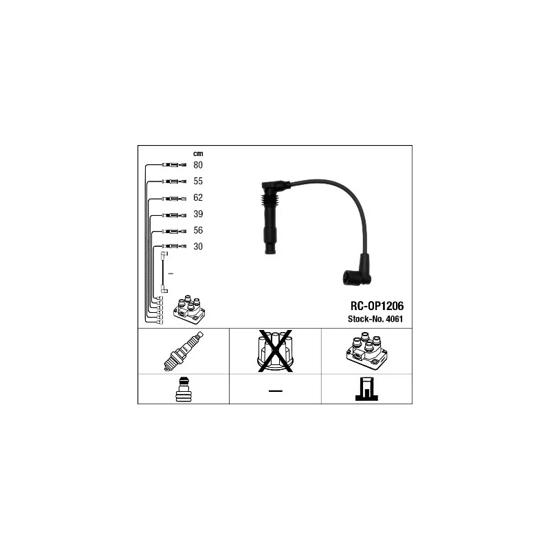 Kit de câbles d'allumage NGK 4061