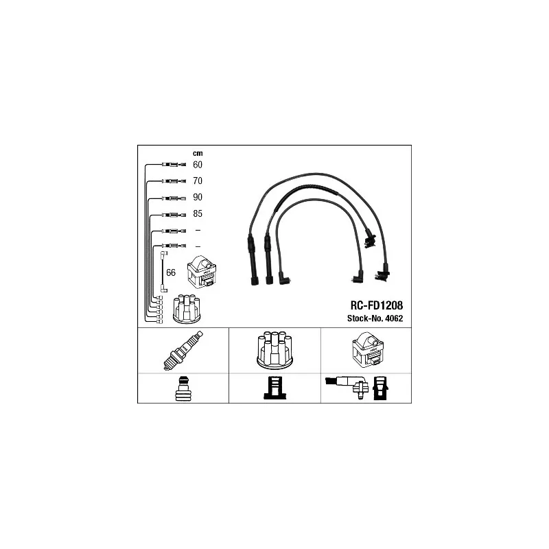 Kit de câbles d'allumage NGK 4062