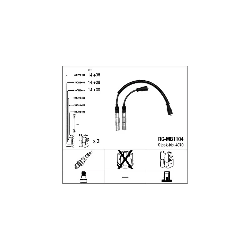 Kit de câbles d'allumage NGK 4070