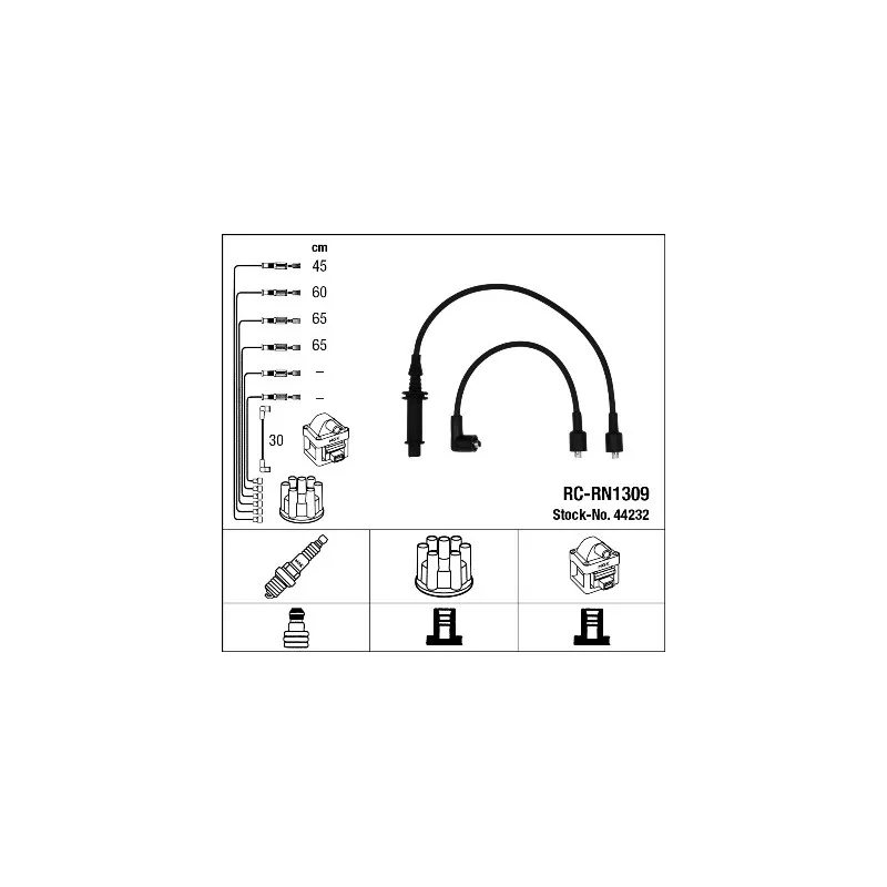 Kit de câbles d'allumage NGK 44232