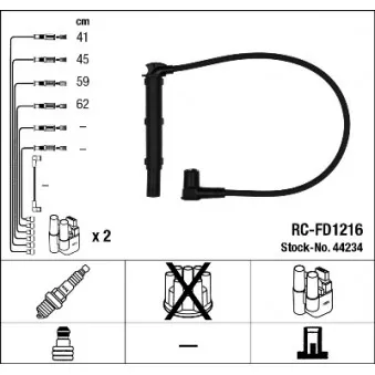 Kit de câbles d'allumage NGK 44234