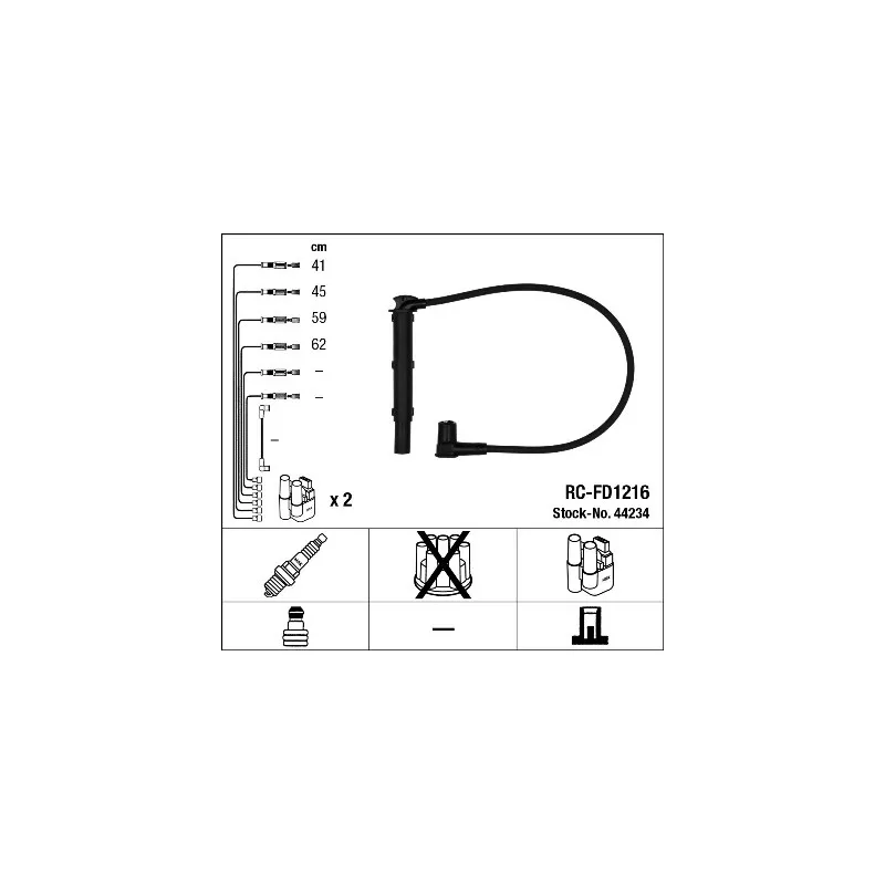 Kit de câbles d'allumage NGK 44234