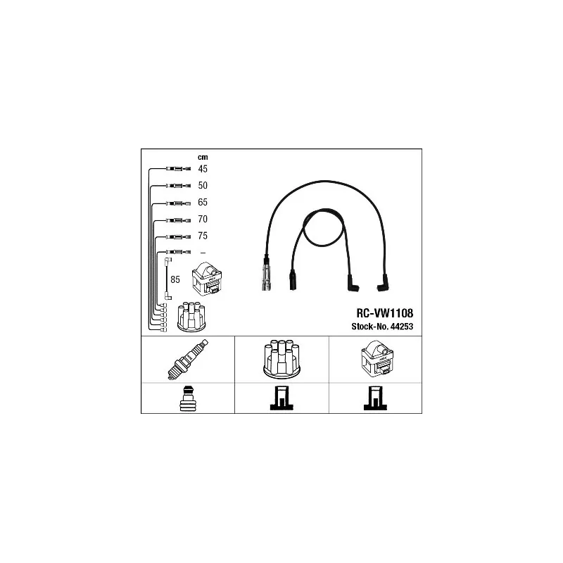 Kit de câbles d'allumage NGK 44253