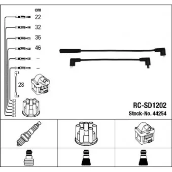 Kit de câbles d'allumage NGK 44254