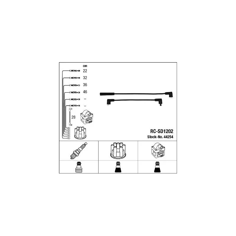 Kit de câbles d'allumage NGK 44254