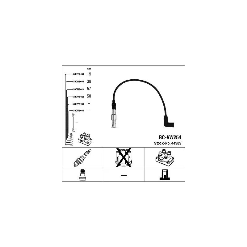 Kit de câbles d'allumage NGK 44303