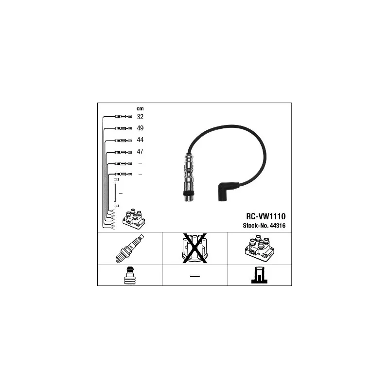 Kit de câbles d'allumage NGK 44316